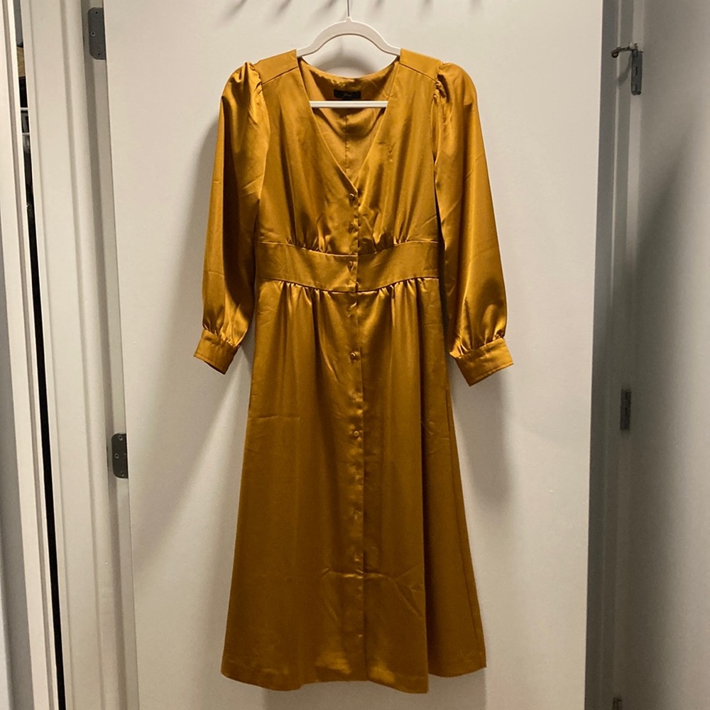J Crew button front a-line midi dress